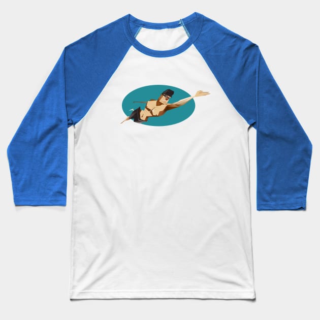 Swimmer Baseball T-Shirt by Emre Karacan